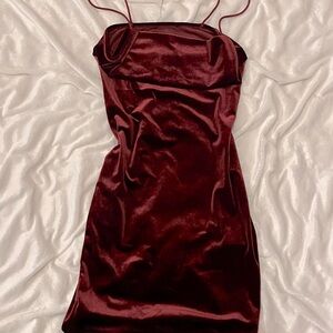 Crushed velvet draped collar dress